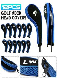 Portable Golf Club Cover Iron Set Headcovers with Zipper 12pcs Wearresistant Golfs Club Head Protector Cover Golf Accessories 2207944151