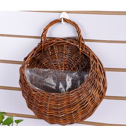 Hand Made Wicker Outdoor Flower Rack, Wall Hanging Basket, Garden Nest, Home Decoration