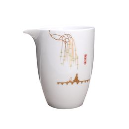 High-quality white porcelain Fair Cup teapot Hand Painted Tea Maker Kung Fu Tea cup Gongdao Mug Teaware 280ml