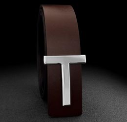 High quality designer belts men fashion T letter luxury famous brand genuine leather belt jeans formal Cowskin black Waist Strap2607541