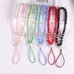 Beautiful Crystal Beads Hand Wrist Strap Phone Chain Lanyard for Women Phone Case Strap DIY Charm Jewellery Sweet Accessories