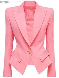 Ternos femininos Blazers de alta qualidade mais recente 2023 jaqueta de grife feminino feminino de botão único lapela c240410