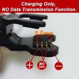 2-Pin 8mm & 4-Pin 8-9mm Clip Type Charging Cable Apply to Smart Watch & Smart Wristbands USB Interface Emergency Backup Chargers