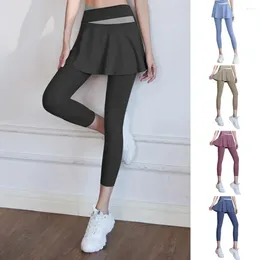 Active Pants High-elasticity Workout Leggings High Waist Yoga With Butt-lifted Skirt Trousers For Women Anti-exposure Quick Dry