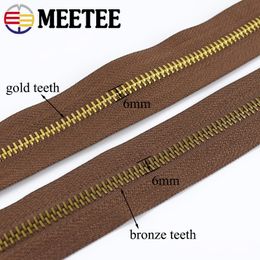 Meetee 1/2/3/5Meters 5# Metal Zipper for Sewing Bags Garment Decor Zippers Sliders Jacket Zips Repair Kit DIY Accessories