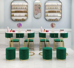 ins net red marble nail table and chair set single double light luxury nail table simple modern nail table