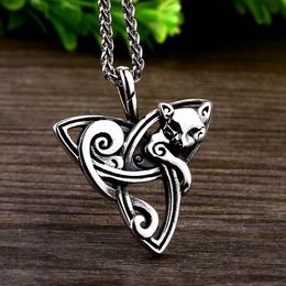 CORVICI Brand Stainlees Steel Celtic Love Knot Triskeles Punk Man Necklace Pendant for Men Pendants Hip Hop Biker Jewellery Trend