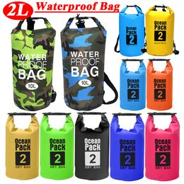 2L Waterproof Beach Bag Swimming Beach Bag Dry Sack Storage Pack Pouch For Sea Outdoor Kayaking Canoeing River Trekking Boating