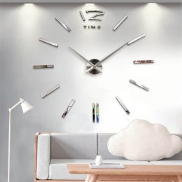 3D Wall Clock Modern Design DIY Acrylic Mirror Wall Stickers for Living Room Bedroom Home Decor Quartz Needle Europe Horloge