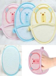 Cotton Soft Newborn Bath Towel Brush Glove Cute Cartoon Baby Bath Foam Rub Shower Sponge WA122879106