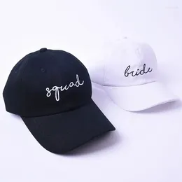 Ball Caps WZCX SQUAD BRIDE Letter Embroidery Dad Hat Adjustable Shading Wedding Summer Fashion Solid Colour Baseball Cap Adult