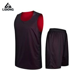 Kids Reversible Basketball Jersey Sets Boys Youth Child Kits Sports Training Suit Shirts Shorts Quick Dry Jerseys Uniforms