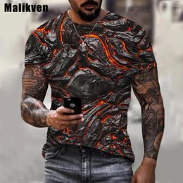 Men's T Shirts Magma Lava Printed Holi Day 3D T-Shirt Men Harajuku Short Sleeve Tshirt Fiery Pattern Festival Tee