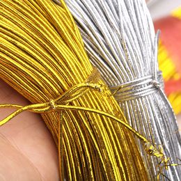 10 Meters 1mm 1.5mm Gold Silver Elastic Beading Line Quality Round Elastic Rope Rubber Waist Cord For DIY Sewing Accessories