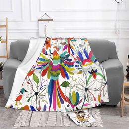Mexican Otomi Bird Blankets Warm Flannel Animal Embroidery Throw Blanket for Bed Couch Bedspread
