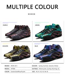 IRON JIA'S Motorcycle Shoes Breathable Discolor Reflective Moto shoes Protective Motorbike Motocross Riding Motorcycle Boots