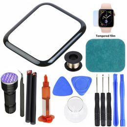 100% Original Out Front LCD Glass Cover Replacement UV Glue Touch Screen Repair Kit for Apple-Watch 2/3/4/5/6 38/40/42/44mm