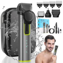 Clippers Professional Men Grooming Kit IPX5 Waterproof Hair Clippers Shaver Nose Cutter Adjustable Tooth Pitch 1mm12mm Hair Trimmers