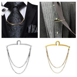 Bow Ties Men Vintage Tie Clip Shirt Chain Buckle Metal Jewellery Business Banquet Wedding Formal Necktie Cravat Collar