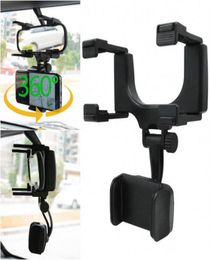 Universal Car Phone Holder Rearview Mirror Car Mount Hand Smart Cell Phone Holder Cradle Mobile Phone Holders1140202