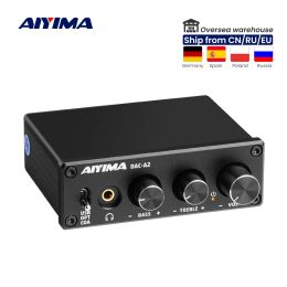 Amplifier AIYIMA Mini HiFi 2.0 Digital Audio Decoder USB DAC Headphone Amplifier 24Bit 96KHz Input USB/Coaxial/Optical Output RCA Amp DC5V