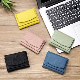 Wallets Business Mini Wallet Women's Large Capacity First Layer Cowhide Organ Card Holder Fashion Clutch Bag Mobile Phone