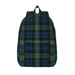 Storage Bags Tartan Rustic Green And Blue Black Watch Plaid Holiday Backpack High School Check Daypack For Men Laptop Computer Canvas