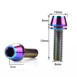 M6*20mm Ti Titanium Alloy Screw With Washer Mountain Road Bicycle handlebar Bicycle Stem Bike Headset Screws Colorful Bolts 2pcs