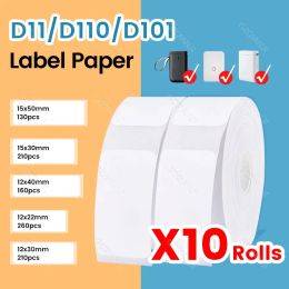 Printers NiiMBOT D101 D11 D110 Label Thermal Printer White Label Paper Roll Waterproof 10Rolls Cheapest official Sticker Papers