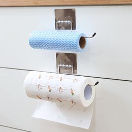 Kitchen Toilet Paper Holder Tissue Holder Hanging Bathroom Durable Self Adhesive Roll Paper Holder Towel Rack Stand Storage Rack