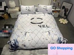 Wholesale New Foreign Trade Light Luxury Washed Advanced Four-Piece Ice Silk Three-Piece Cross-Border Fashion Brand Bedding