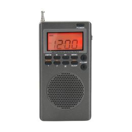 Radio AM FM Portable Radio Personal Radio Builtin Speaker Outdoor Emergency Radio Backlight HD Display Screen Alarm Clock Sleep Timer
