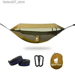 Hammocks Outdoor waterproof and durable nylon camping equipment thickened mosquito net swinging tent hanging survival furnitureQ