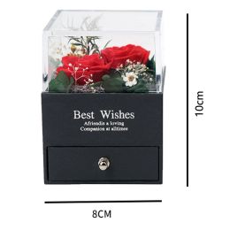 ROSE SPACE Dried Flower Rose Flower Jewelry Box Mother's Day Eternal Rose Christmas Valentine's Day Girlfriend Widding Gifts