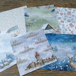 Winter Snowman Patterned Paper Scrapbooking Paper Pack Handmade Craft Paper Craft Background Pad Single-side Printed