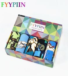 Men039s Socks Happy Limited Standard Casual 2021 Funny Gift Set Oil Painting Series Combed Cotton Novelty Men 5 Pairs8387597