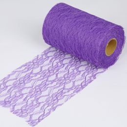 22M 15cm Dark Purple Tulle Roll Spool DIY Netting Lace Fabric for Tutu Skirt Chair Sash Bow Table Runner Wedding Decoration