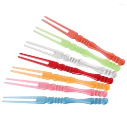 Dinnerware Sets 80 Pcs Plastic Fruit Picks Disposable Cupcake Forks Appetiser Cocktail Party (Colorful)