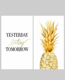 WXDUUZ Modern Nordic Minimalist Plant Pineapple Large Art Prints Poster Abstract Wall Picture Canvas Painting Home Decor A86 gPRG1914968