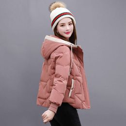 Short for Women's Winter 2022, New Slim and Stylish, Thickened White Duck Down Oversized Hooded Jacket