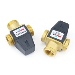 3/4" 1" Female/Male Thread Brass Thermostatic Mixer Valve DN20/25 3-Way Thermostat For Solar Water Heater Bathroom Accessory