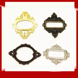 Label Handle Retro Case Door Carved Cabinet Pull File Name Card Holder For Drawer Box Decorative Metal Bronze Furniture Hardware