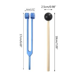 Tuning Fork 256 Hz Tuning Fork Aluminium Alloy Clinical Grade Nerve/Sensory with Wood Hammer & Repair Tool Ear Cleaning