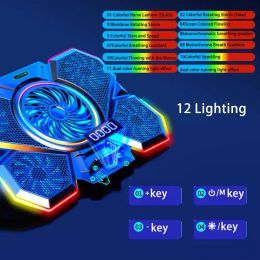 Pads Laptop Cooling Pad 5 Quiet Fans RGB Light Laptop Cooling Rack Laptop Cooling Stand Protects Eyesight Cervical Spine Cooling Pad