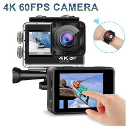 Cameras Action Camera 4K 60FPS Cameras 24MP 2.0 Touch LCD 4X EIS Dual Screen WiFi Webcam Waterproof Helmet Sports Video Pro Cam Recorder