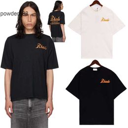 Designer Men's Short Sleeve Street Fashion 2024ss New Rhude Logo Letter Print Basic Large Mens and Womens Short Sleeved T-shirt