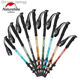 Trekking Poles Naturehike outdoor Aluminium alloy rod with 3 adjustable rods crutches hiking poles AlpstockQ