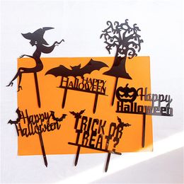 Creativity Happy Halloween Cake Toppers Black Ghost Hand & and Girl Acrylic Cake Topper for Kids Halloween Party Cake Decoration