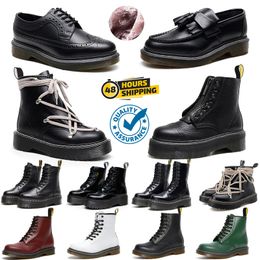 Designerstiefel Damen Herren Start -Knöchel -Mini -Plattform Doc Booties gelbe Top Leder Winter Schneefuß Stiefel 1460 Glattes Oxford Bottom Warm Shoes Schuhe