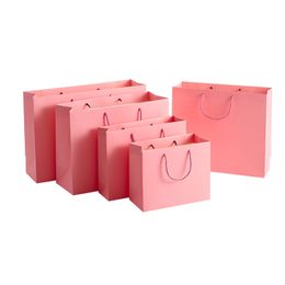 New Pink Gift Bag with Handles Gift Box Food Cake Candy Boxes Kraft Paper Cardboard Box Packaging Wedding Birthday Party Favours